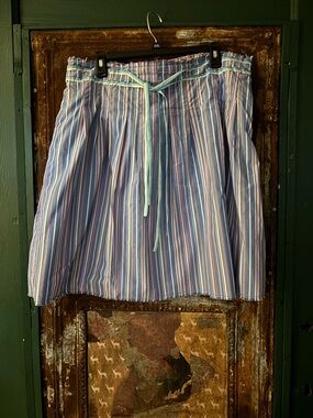 Old Navy Blue and White Striped A-Line Drawstring Skirt